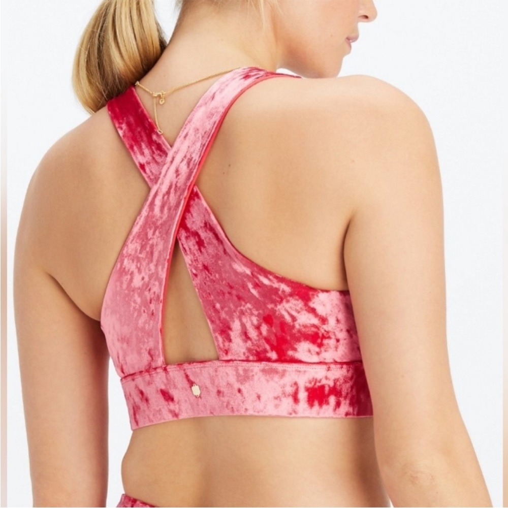 Fabletics Red Velvet Sports Bra - Picture 2 of 9